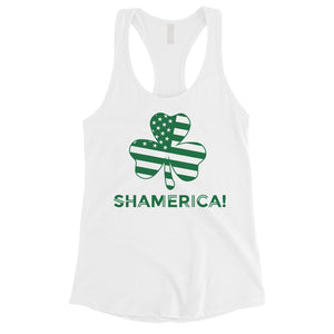 Shamerica Flag Womens Tank Top Cute St Paddy's Day Shirt