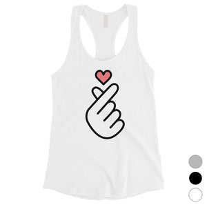 365 Printing Finger Heart Womens Cute Workout Tank Top