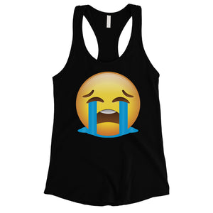 Emoji-Crying Womens Emotional Silly Down Simple Tank Top Costume