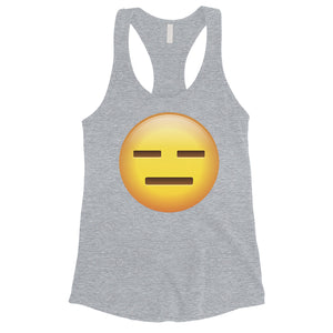 Emoji-Emotionless Womens Simple Basic Dramatic Funny Tank Top Gift