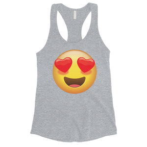 Emoji-Heart Eyes Womens Unique Fun Cool Best Tank Top Friend Gift