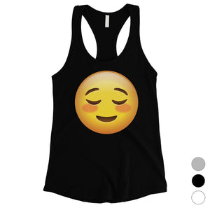 Emoji-Blush Womens Silly Perfect Loving Simple Halloween Tank Top