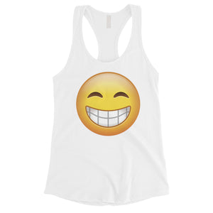 Emoji-Smiling Womens Optimistic Perfect Halloween Costume Tank Top