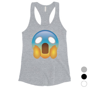 Emoji-Screaming Womens Eerie Entertainment Fun Tank Top Friend Gift