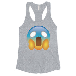 Emoji-Screaming Womens Eerie Entertainment Fun Tank Top Friend Gift