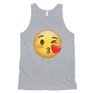 Emoji-Wink Kiss Mens Flirty Loving Thoughtful Halloween Tank Top