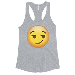 Emoji-Smirking Womens Best Colorful Nice Cool Halloween Tank Top