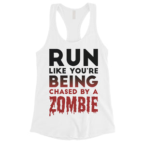 Chased By Zombie Womens Scared Funny Great Perfect Tank Top Gift