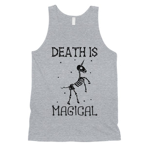 Death is Megical Unicorn Skeleton Funny Halloween Mens Tank Top