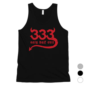 333 Only Half Evil Funny Halloween Costume Cute Mens Tank Top