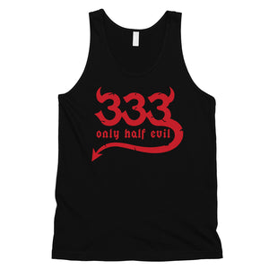 333 Only Half Evil Funny Halloween Costume Cute Mens Tank Top