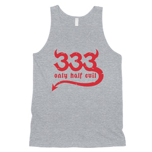 333 Only Half Evil Funny Halloween Costume Cute Mens Tank Top