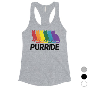 LGBT Purride Rainbow Cats Womens Tank Top