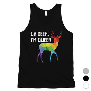 LGBT Deer Queer Rainbow Mens Tank Top
