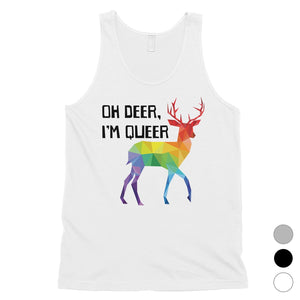 LGBT Deer Queer Rainbow Mens Tank Top