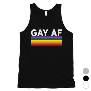LGBT Gay AF Rainbow Stripes Mens Tank Top