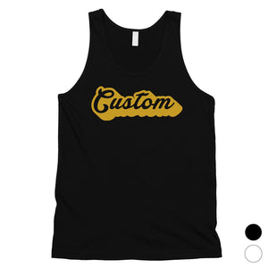 Yellow Pop Up Text Groovy Cool Custom Mens Personalized Tank Tops