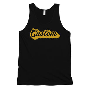 Yellow Pop Up Text Groovy Cool Custom Mens Personalized Tank Tops