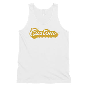 Yellow Pop Up Text Groovy Cool Custom Mens Personalized Tank Tops