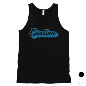 Blue Pop Up Text Cute Calm Rad Custom Mens Personalized Tank Tops