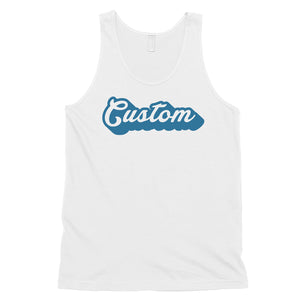 Blue Pop Up Text Cute Calm Rad Custom Mens Personalized Tank Tops