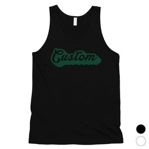 Green Pop Up Text Classic Cool Custom Mens Personalized Tank Tops