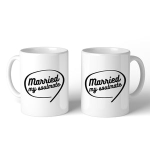 Married My Soulmate Matching Couple White Mugs