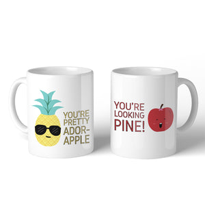 Pineapple Apple 11oz Cute Matching Couple Gift Mugs For Anniversary