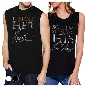 Stealing Last Name Couples Muscle Tank Tops Cute Matching Shirts