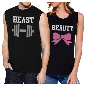 Beast And Beauty Couples Muscle Tank Tops Funny Matching Gifts