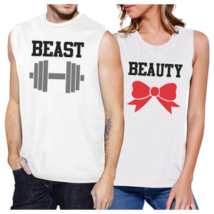 Beast And Beauty Couples Muscle Tank Tops Funny Matching Gifts