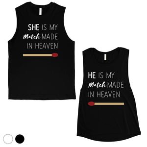 Match Made In Heaven Matching Muscle Shirts Cute Anniversary Gift