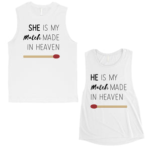 Match Made In Heaven Matching Muscle Shirts Cute Anniversary Gift