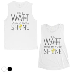 Watt World Shine Light Matching Muscle Tank Tops For Anniversary