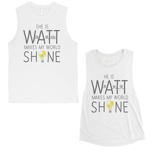 Watt World Shine Light Matching Muscle Tank Tops For Anniversary