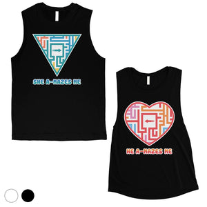 A-Mazes Me Matching Muscle Tank Tops For Cute Valentine's Day Gift