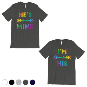 LGBT He's Mine I'm His Rainbow Cool Grey Matching Shirts