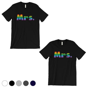 LGBT Mrs. Mrs. Rainbow Black Matching Shirts