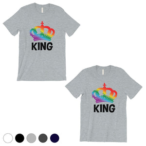LGBT King King Rainbow Crown Grey Matching Shirts