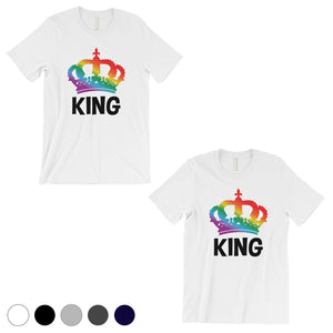 LGBT King King Rainbow Crown White Matching Shirts