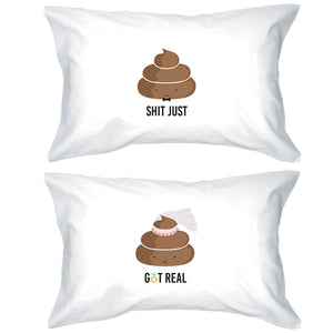 Poop Shit Got Real Funny Matching Pillow Covers Funny Wedding Gift
