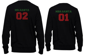 Mr Santa 02 and Mrs Santa 01 Matching Christmas Couple Sweatshirts - 365INLOVE