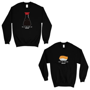 Sushi & Soy Sauce Matching Sweatshirt Pullover Cute Couples Gift