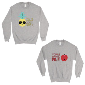 Pineapple Apple Matching Sweatshirt Pullover Cute Anniversary Gift