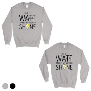 Watt World Shine Light Matching Sweatshirt Pullover Valentine's Day