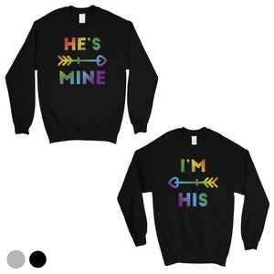 LGBT He's Mine I'm His Rainbow Matching Couple SweatShirts