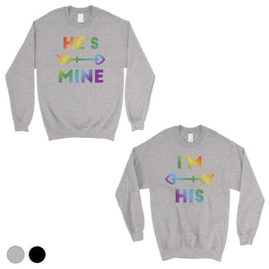 LGBT He's Mine I'm His Rainbow Matching Couple SweatShirts