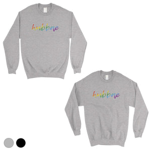LGBT Hubbae Hubbae Rainbow Matching Couple SweatShirts