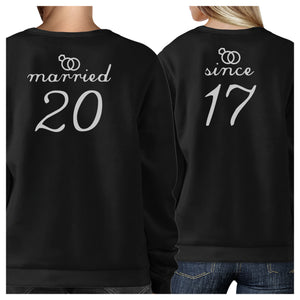 Married Since Custom Matching Couple Black Sweatshirts