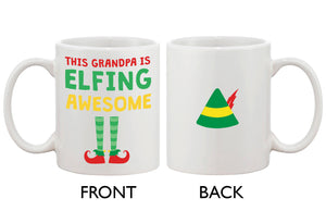 Cute Holiday Coffee Mug for Grandfather - This Grandpa Is Elfing Awesome - 365INLOVE